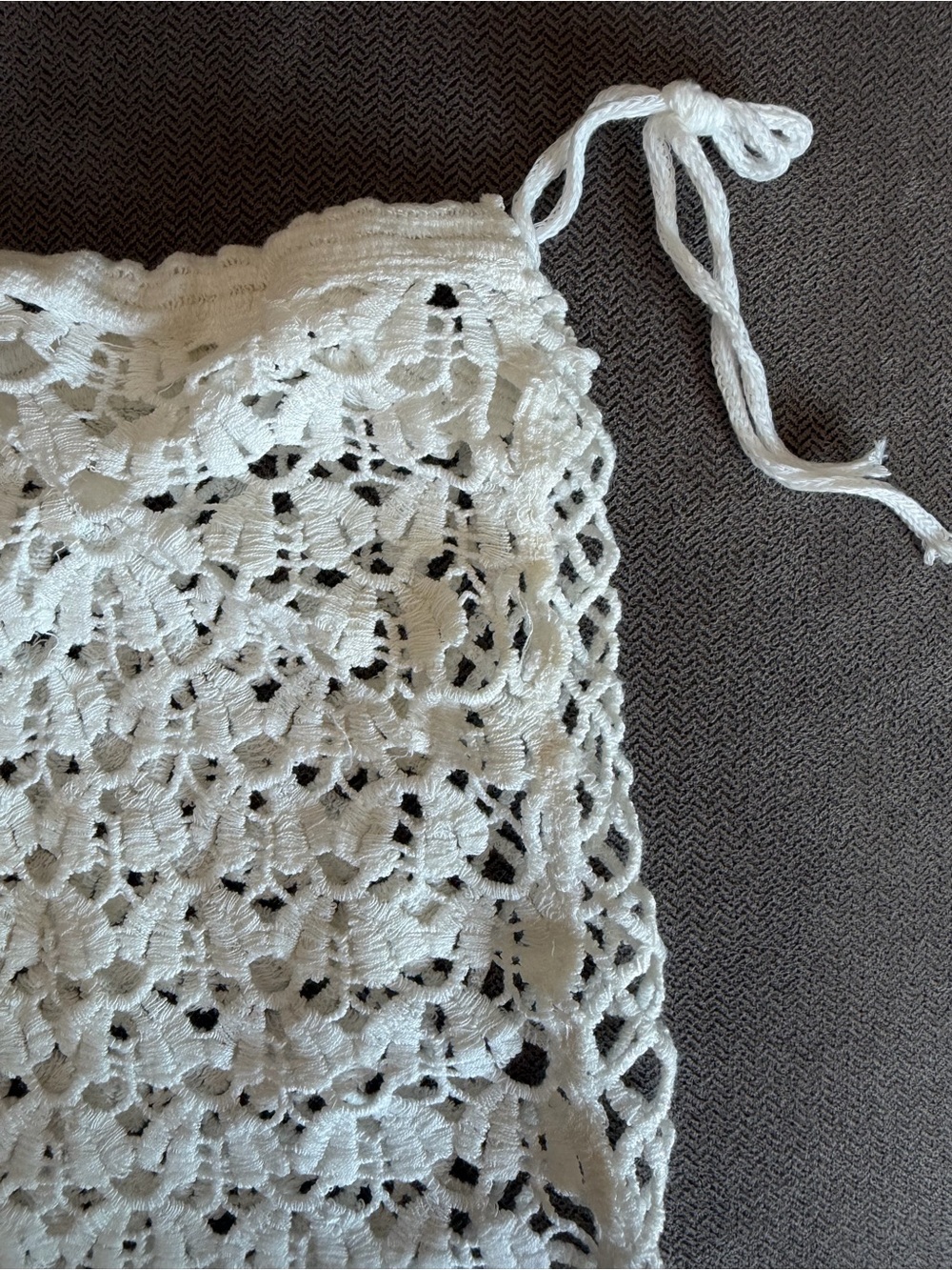 White Lace Crochet Swim Sarong Cover-Up
